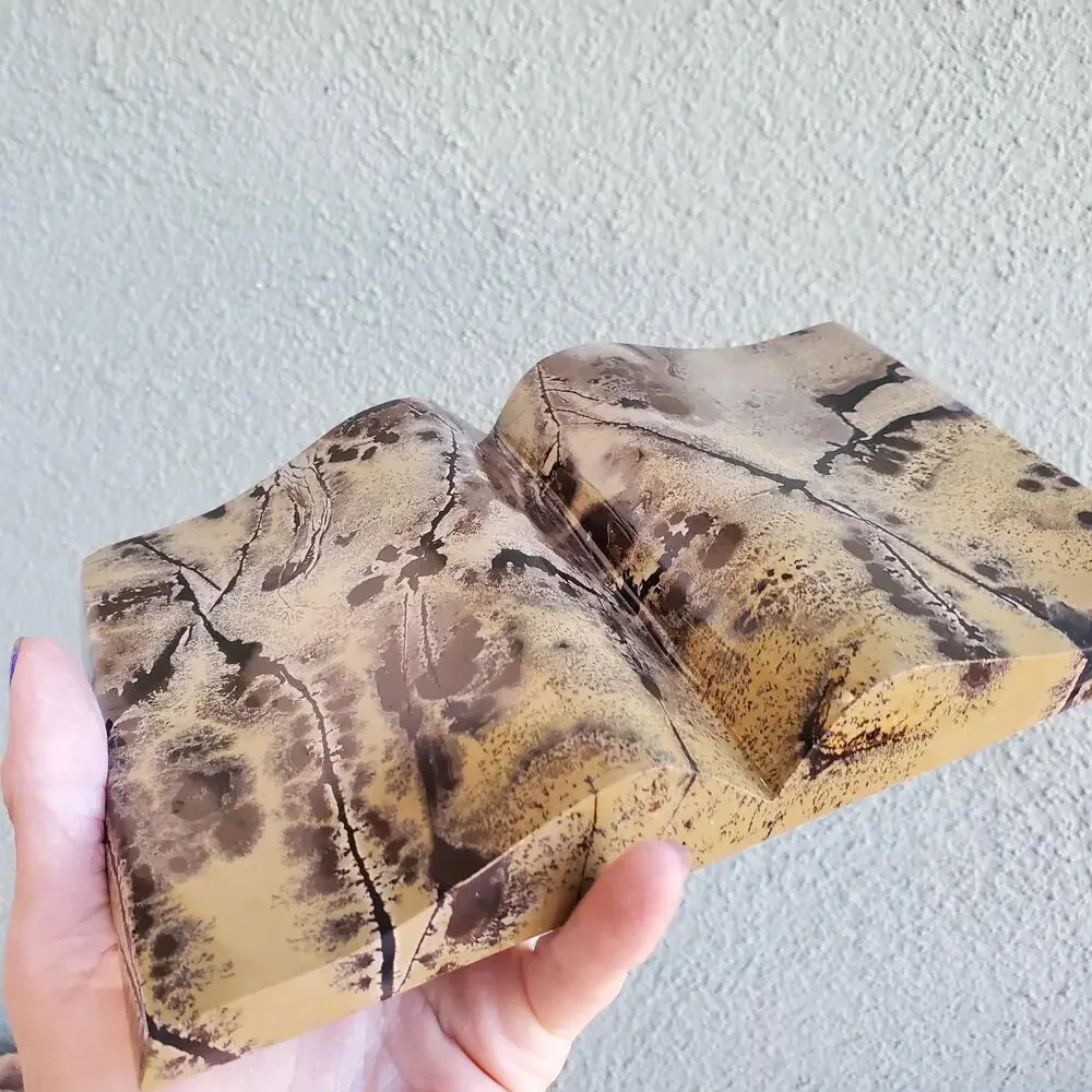 Picture Story Jasper Pastel Dendrite Statement Book Carving Crystal 1400 grams